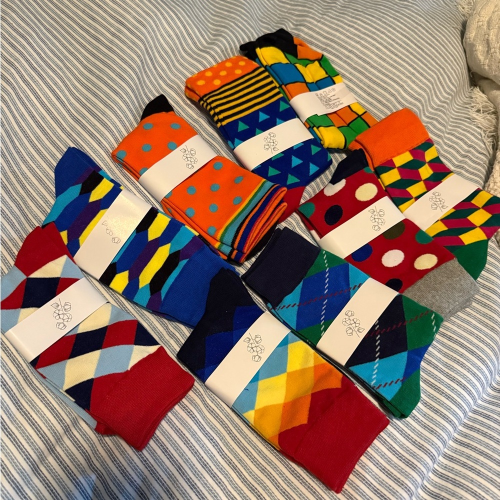 Colorful Patterned Men's Socks Set
